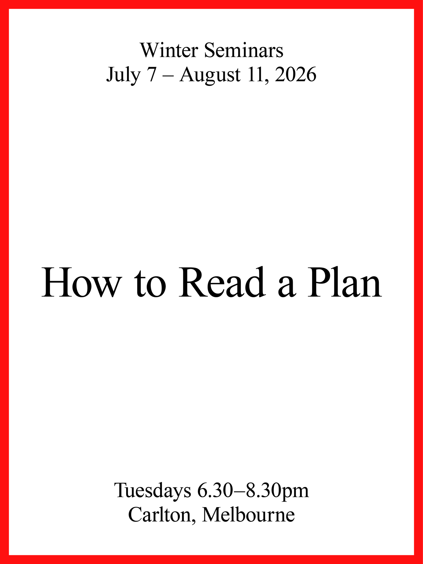 Plan Seminars 2026